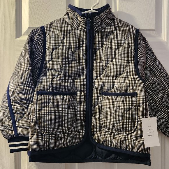 Free Assembly Other - Girls Size 6X Free Assembly Leightweight Navy Blue and White Quilted Jacket